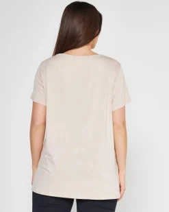 T-shirt foglia BEIGE-ORO
