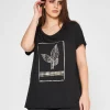 T-shirt foglia NERO-ORO
