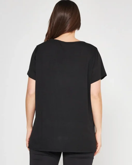 T-shirt foglia NERO-ORO