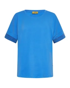 T-shirt kimono in jersey di cotone elasticizzato con micro catene LAVA