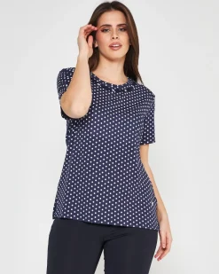 T-shirt pois BLUE NAVY