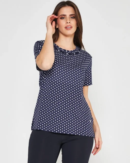 T-shirt pois BLUE NAVY