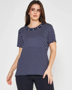 T-shirt pois BLUE NAVY