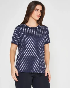 T-shirt pois BLUE NAVY