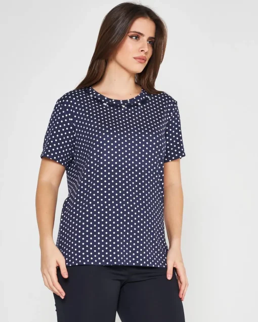 T-shirt pois BLUE NAVY
