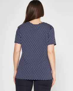 T-shirt pois BLUE NAVY