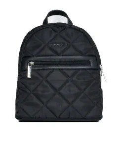 Zaino matelassé in nylon con profili in similpelle NERO