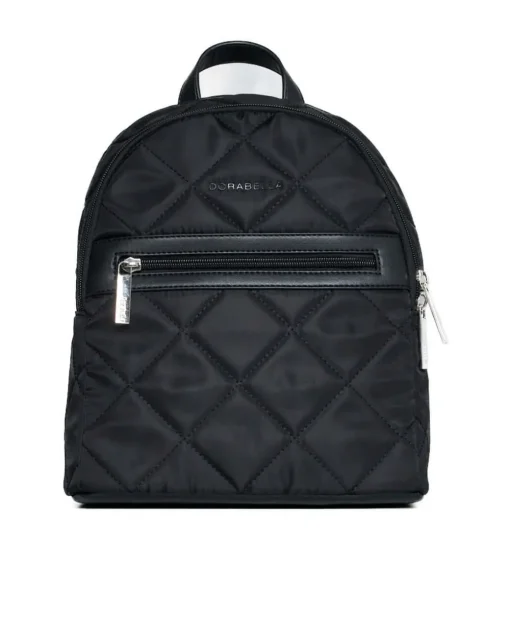 Zaino matelassé in nylon con profili in similpelle NERO