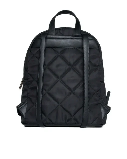 Zaino matelassé in nylon con profili in similpelle NERO